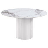 Best Furniture Outlet - Coaster - Acadia Round 53-inch Sintered Stone Top Dining Table White - 105580